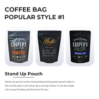 Custom Logo Biodegradable Compostable Kraft Paper Aluminum Foil Inside Stand up Pouch Coffee Packaging Bag with Valve and Zipper