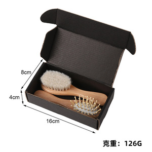 Ensemble de brosses à cheveux en laine pour bébé, soin des cheveux, massage, brosse en hêtre pour le cuir chevelu, nettoyage, shampoing, brosse de bain pour bébé - Vente chaude - Product Image 5