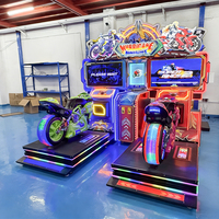 Machine de jeu vidéo d'arcade à monnayeur avec écran HD de 42 pouces, simulateur de moto à deux joueurs et capteur de mouvement pour le divertissement des enfants