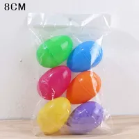 Œuf de Pâques remplissable de 8 cm, œuf torsadé en plastique ouvrable, décoration de fête de Pâques pour la maternelle, œuf de chasseur ovale coloré de Pâques