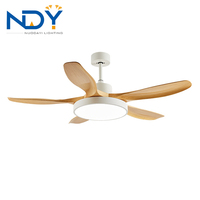 Bois massif 5 lames 42 pouces ventilateur de plafond moderne lumières télécommande ventilateur lampe LED lustre