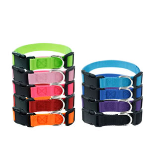 Collar de entrenamiento de perro mascota con relleno de nailon reflectante colorido personalizado de lujo para perros medianos y grandes - Product Image 3