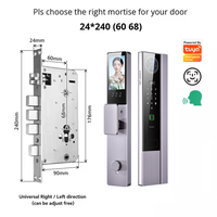 Waterdichte slimme wifi-sloten met palmveen-activering, intercom, bewegingsalarm, gezichtsherkenning, automatische detectie, Tuya-bediening en camera.