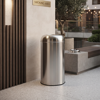 Lixeira Grande de 50L, 70L, 90L com Abertura Superior em Acabamento Satinado para Shopping e Lobby Comercial