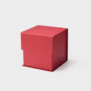 2 pezzi MOQ scatole regalo cubo magnetico rosso di lusso personalizzato per l'imballaggio di prodotti al dettaglio