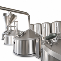 Ensemble de ligne de production de bière artisanale moderne avec brasserie multi-réservoirs 10BBL, jauge de niveau et goulée de décharge des grains usagés