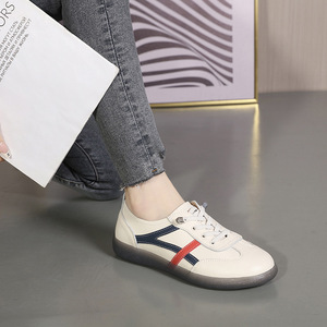 Zapatillas Deportivas de Piel Blanca para Mujer, Estilo Coreano, Suela de Gel Suave, Versátiles, Primavera - Product Image 4