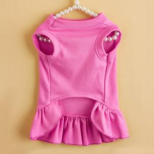 ชุดเดรสผ้าฝ้ายนุ่มสำหรับสัตว์เลี้ยง สีพื้น ระบายอากาศได้ดี กระโปรงสุนัข น้ำหนักเบา เสื้อผ้าแมว OEM เสื้อผ้าสัตว์เลี้ยงสำหรับสัตว์ขนาดเล็ก - Product Image 2