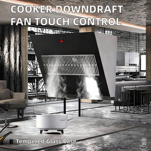 Ventilateur mural électrique <span class=keywords><strong>Greentec</strong></span> OEM à aspiration descendante, commande tactile, filtre en aluminium, boîtier en verre trempé, débit d'air de 21 m³/min - Product Image 4