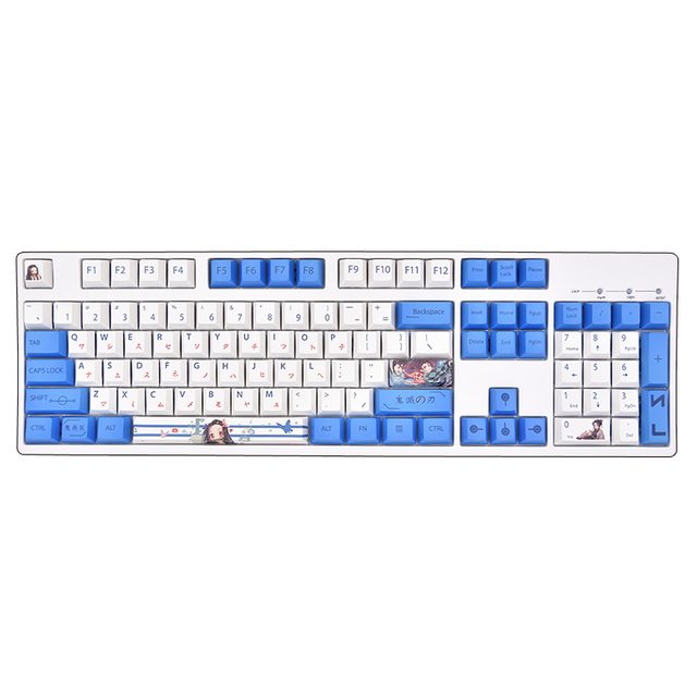 Demon Slayer Theme Nezuko 134keys PBT Dye Sublimation Cherry Height for 61 64 75 84 87 98 104 108 Keys Mechanical Keyboard