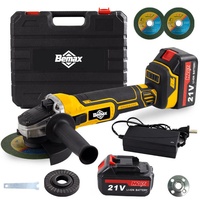 Meuleuse d'angle industrielle portable 21V 9000 tr/min avec interrupteur coulissant et protection, batterie incluse