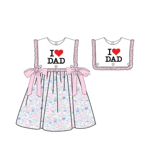 Zomer Kinderkleding Sets Kids Boetiek Vervangbare 'I Love Dad' Rok Baby Meisjes Mouwloze Jurken