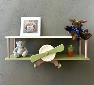 Étagères flottantes en bois pour enfants OEM ODM étagère murale pour avion de pépinière décor d'aviation petit-enfant organisateur de cadeaux de Noël/petit-fils - Product Image 5