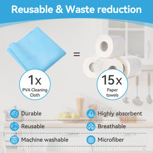 Serviettes Shammy absorbantes en microfibre pour nettoyage de cuisine pour animaux de compagnie avec emballage humide épaissir la <span class=keywords><strong>vaisselle</strong></span> chiffons PVA à séchage rapide et à séchage rapide - Product Image 2