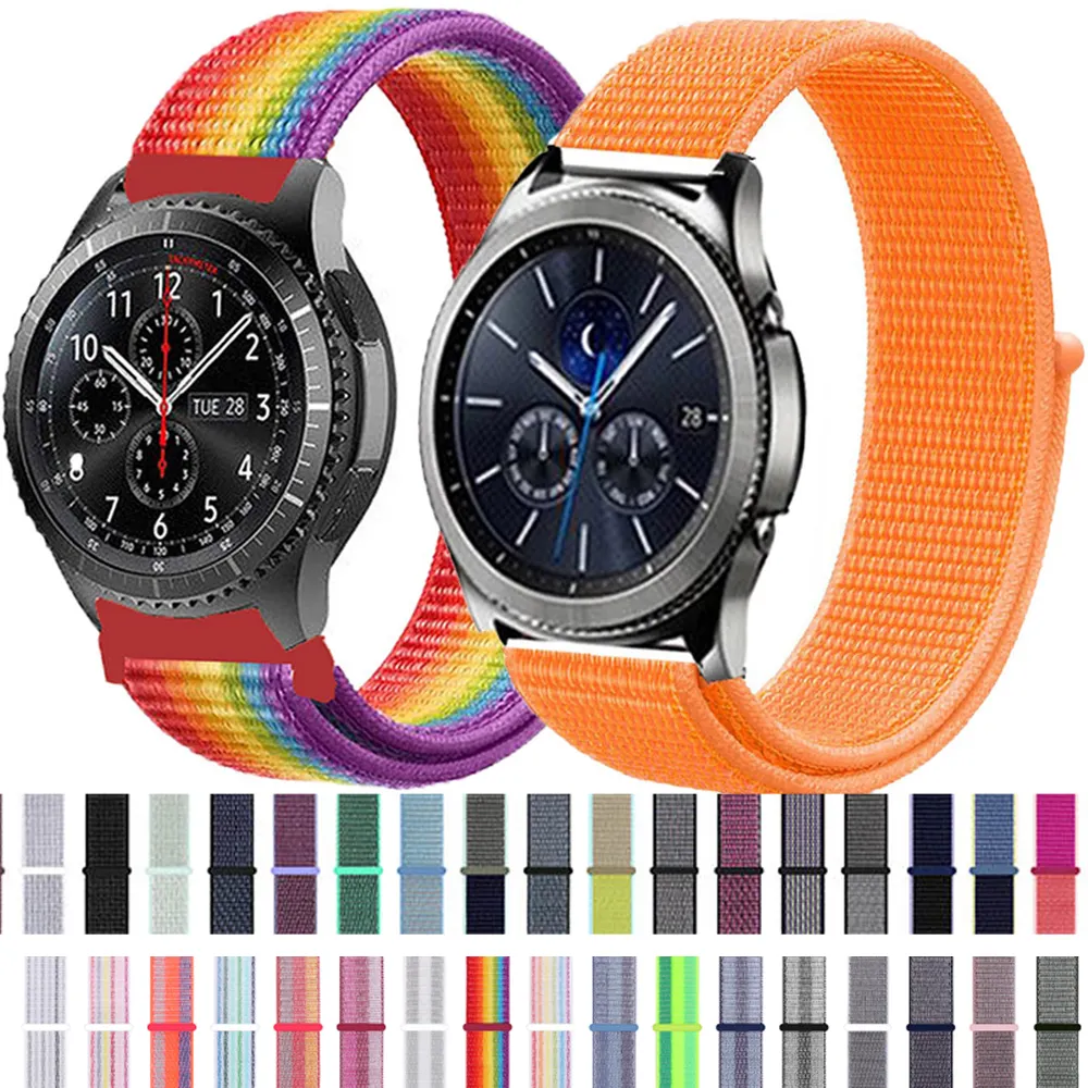 22mm 20mm HOOK LOOP Nylon Watch Strap Band for Amazfit Huawei Samsung Watch Band