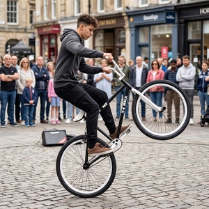 Vélo <span class=keywords><strong>BMX</strong></span> Freestyle 26 pouces à vitesse unique, roues larges, bleu ciel, pour figures et saut en air, vente en gros OEM - Product Image 2