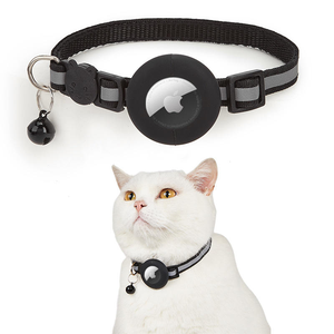 Lost Adjusta ble Soft Solid Silikon Pet Locator Halsband Kompatibel Apple AirTag Tracker Nylon Silikon Hals Ärmel Zubehör Hunde - Product Image 1