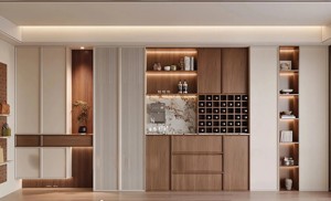 Mobile Porta Vini in Stile Cinese Antico in Rovere Ecologico, Personalizzabile, Capacità 120 Bottiglie, per Arredamento Casa e Appartamento - Product Image 3