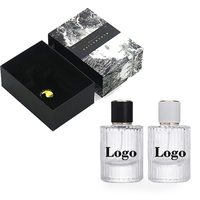 Échantillon gratuit personnalisé 30ml 50ml 100ml bouteilles de parfum vides de luxe bouteille de parfum en cristal en verre avec boîte emballage boîte cadeau autocollant