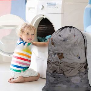 Grand sac à linge en filet pliable et réutilisable avec cordon de serrage pour machine à laver, idéal pour les voyages, l'hôtel et la maison - Product Image 6