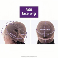 Perruques Top Hair 360 sans colle, invisibles, à sangle réglable, lisses, avec dentelle transparente et cordon de serrage