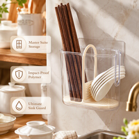 Support de rangement mural en plastique pour vaisselle de cuisine, boîte à baguettes, conteneur de drainage portable pour la maison