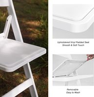 Chaises pliantes populaires américaines rembourrées, confortables et portables, en PP marron, en plastique noir, en résine blanche, pour événements