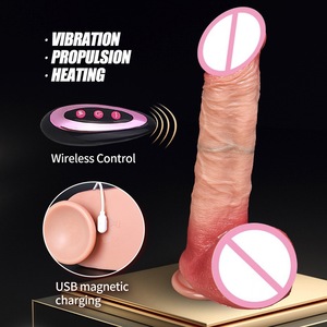 Adult Electric Penis Big Stud Soft Flesh Realistic Phallus Female Masturbation Toy <b>Vibration</b> Heating Wireless Control Waterproof - Product Image 2