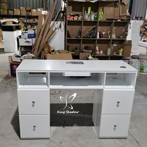 Table de <span class=keywords><strong>manucure</strong></span> moderne pour salon de beauté <span class=keywords><strong>avec</strong></span> éclairage LED et <span class=keywords><strong>aspirateur</strong></span> intégré, facile à nettoyer, idéale pour usage en centre commercial - Product Image 2