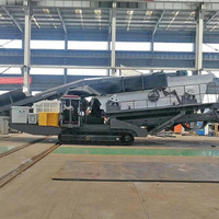 Machine de criblage de sable hydraulique sur chenilles, crible vibrant mobile pour concasseur de pierres