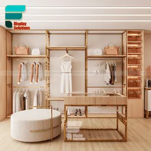 Interior Design 3D per la ristrutturazione del negozio di abbigliamento maschile Boutique da uomo indossare Showroom Interior Design espositore per abbigliamento da uomo