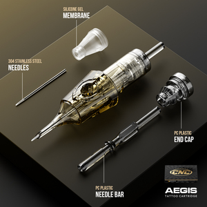 Aghi per Cartucce Tattoo Sterili Monouso EN27 in Acciaio Inossidabile 304 con Sistema a Membrana per Macchine Tattoo Rotative - Product Image 4