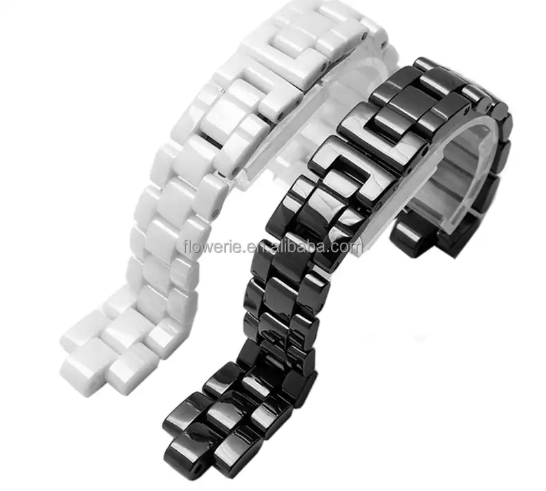 Accessori per cinturini sporgenti sostitutivi per J12 cinturino per orologio in ceramica bianco e nero per uomo e donna