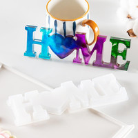 Moule à lettres LOVE DIY Crystal Dropper HOME Mold English Word Ornament Epoxy Resin Table Mold