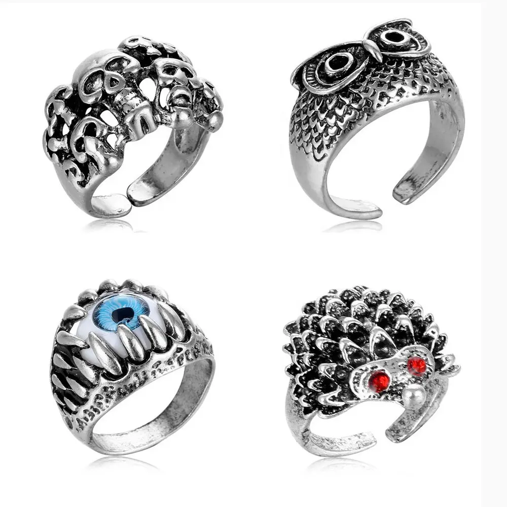 Plant Design Ring Jewelry Fashion Punk Eyes Claw Design Ring