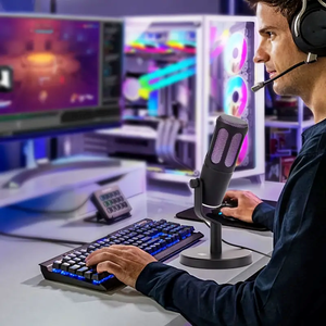 New RGB chỉ số chơi game Microphone với chức năng câm, trung tính nối tiếp xe buýt PC/di chuyển Khả năng tương thích cho podcasting và giảng dạy - Product Image 6