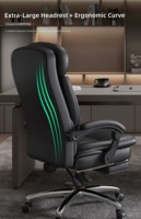 Fauteuil de direction inclinable et réglable en hauteur, confortable, double usage pour bureau à domicile, chambre, salle à manger, atelier, salle de sport, avec fonction de sieste