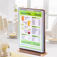 Support de table robuste de qualité supérieure pour affichage de menu, panneau à feuilles mobiles, avec anneau métallique pour menu, liste de prix, restaurant, café