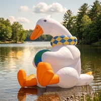Ballon gonflable en forme de canard géant de plus de 3,6 m de haut en tissu Oxford, facile à installer, idéal pour la décoration d'événements