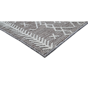 Modern Geometric Area Rug Rectangle Gray White Flat Weave Stain Resistant Rubber Backing Living <b>Room</b> Use - Product Image 2
