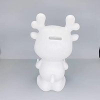 Nouveau bricolage peinture fluide Animal ours lapin chanceux Dragon blanc peint à la main décoration de la maison poupée jouet Statue dépôt peut cadeau fait main