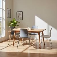 Chaises de salle à manger modernes en polypropylène + fibre de verre, pieds en métal, empilables, imperméables, assemblage rapide, meubles pour l'école et la maison
