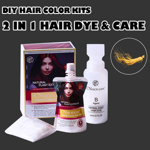 Crema de Tinte para el Cabello Herbal Orgánica Natural Premium (Negro Marrón), Fórmula Nutritiva Semipermanente, 60ml*2, GMPC ISO 22716 - Product Image 3