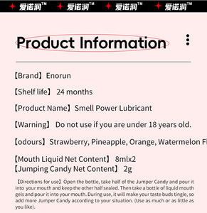 Lubrifiant Oral Jumping Candy 2-en-1 Liquide Aromatisé aux Fruits pour Couples Jouets Sexuels pour Adultes Plus de 10L Capacité Vente en Gros - Product Image 6