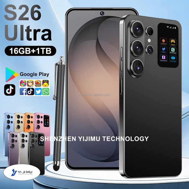 High Quality S26 Ultra 16G+1TB 5G Smartphone Android 15 Large Screen Flash Memory Global 5G LTE Bands Fast Processor in Stock