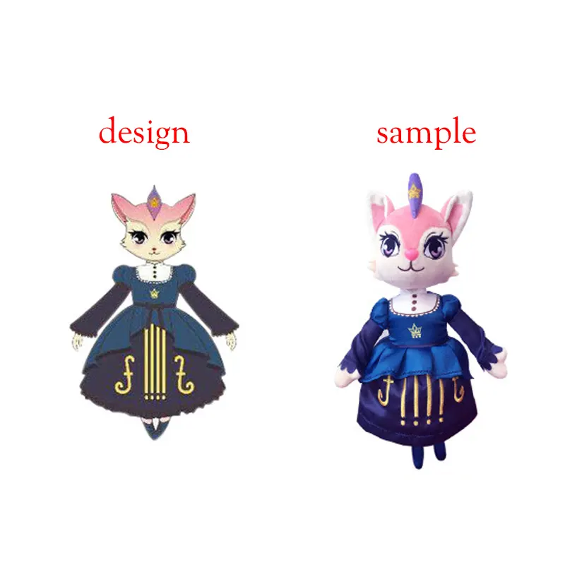 Suvenir gambar pribadi kustom mainan desainer karakter Peluches boneka hewan sesuai pesanan