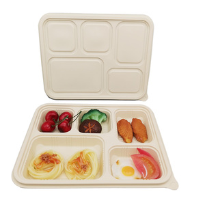 Instock Biodegradable Cornstarch Pp Plastic 5 Compartment Plastic Fast Food To Go Container Takeaway Catering Food Container