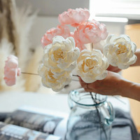Bunga Peony Kertas Beras Awet Bunga Kering Abadi Buatan Tangan Dekorasi Pernikahan Hiasan Rumah Bunga Peony Sutra Buatan Pabrik Yunnan