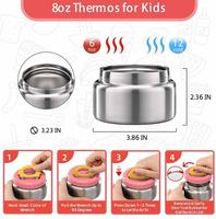 R pour Pot alimentaire portable isolé sous vide en acier inoxydable 304SS + silicone, avec poignée, breveté, 8,45 oz, pour usage extérieur
