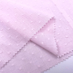 Shaoxing usine vente en gros personnalisé coloré Dobby coupe fleur <span class=keywords><strong>plumetis</strong></span> voile organique tissé doux pur 100% coton tissu - Product Image 1
